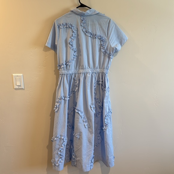 Kate Spade Target Blue Ruffle Button-Down Dress Size M - Picture 10 of 12